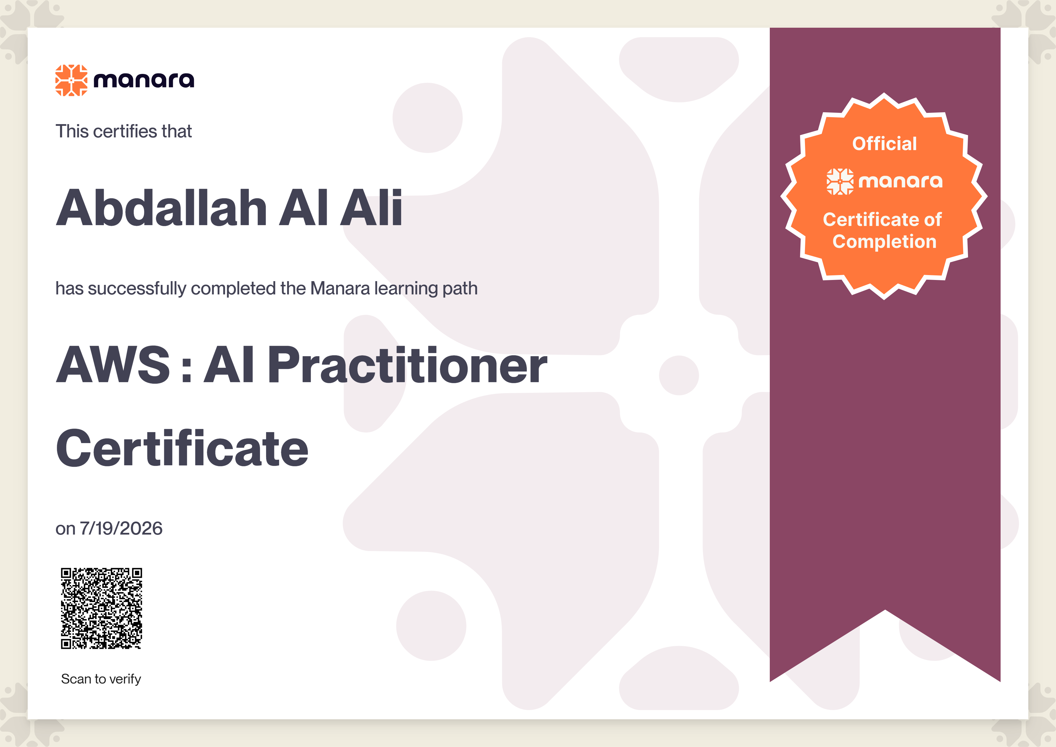 AWS AI Practitioner Certificate — Amazon Web Services
